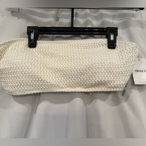 Forever 21 White Knit Tube Swim Top Bandeau Size 0X NEW